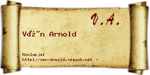 Vén Arnold névjegykártya